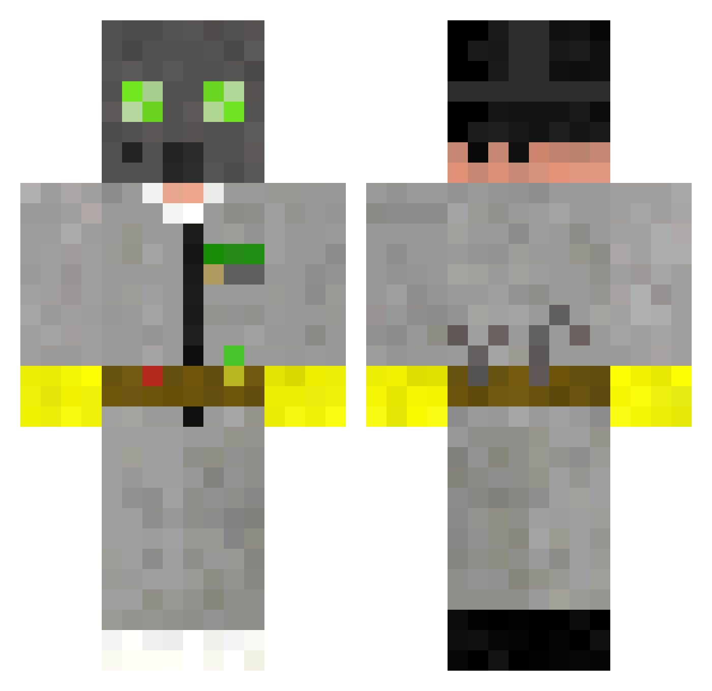 klako Minecraft skin, front and back view