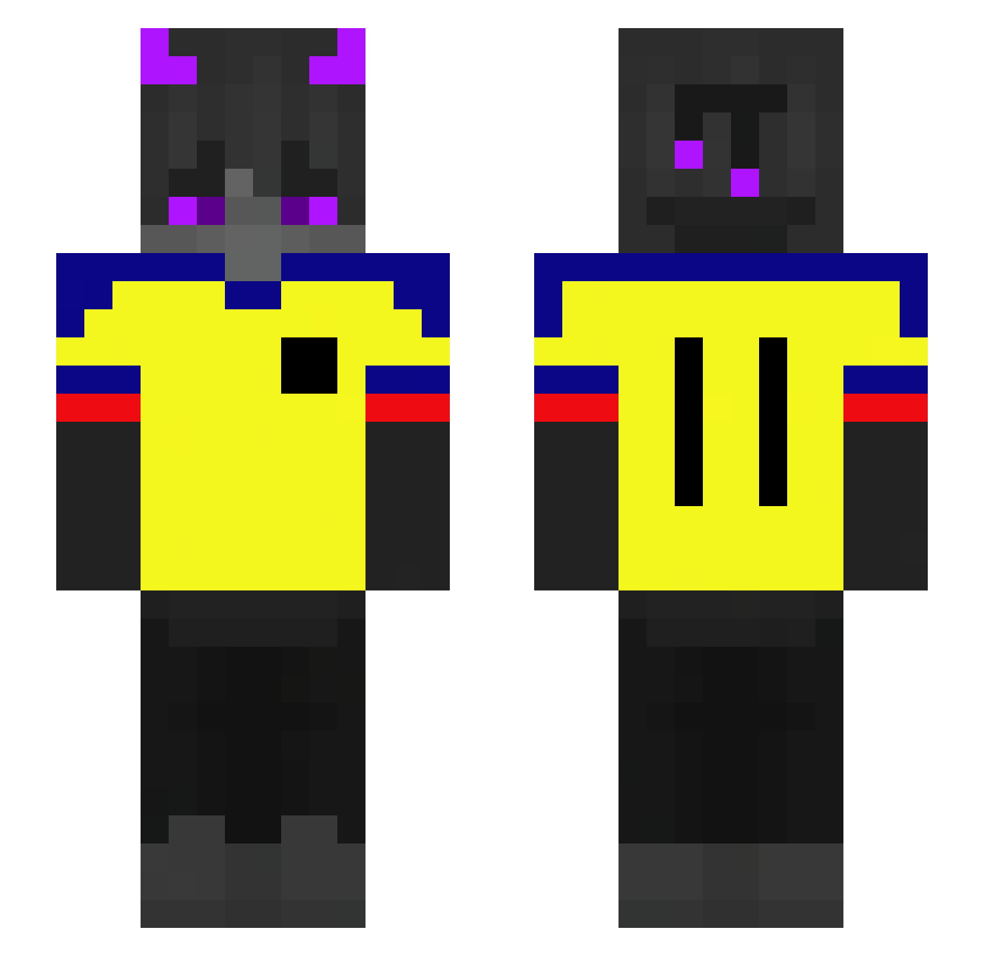 Moltrax_ Minecraft skin, front and back view