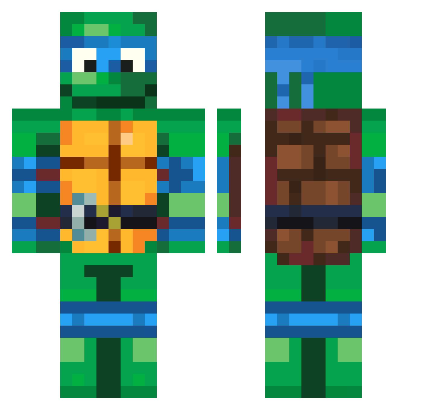 estebanel Minecraft skin, front and back view
