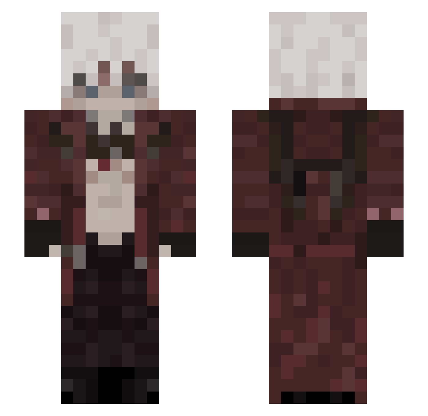 kittyamechan Minecraft skin, front and back view