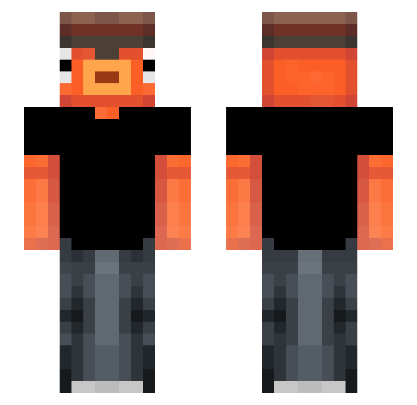 Itz_Jackk Minecraft skin, front and back view