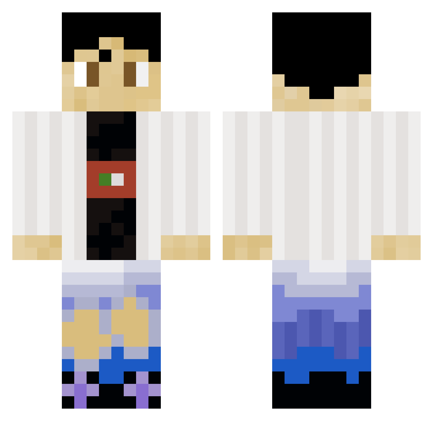 NerdyFlameyos_ Minecraft skin, front and back view