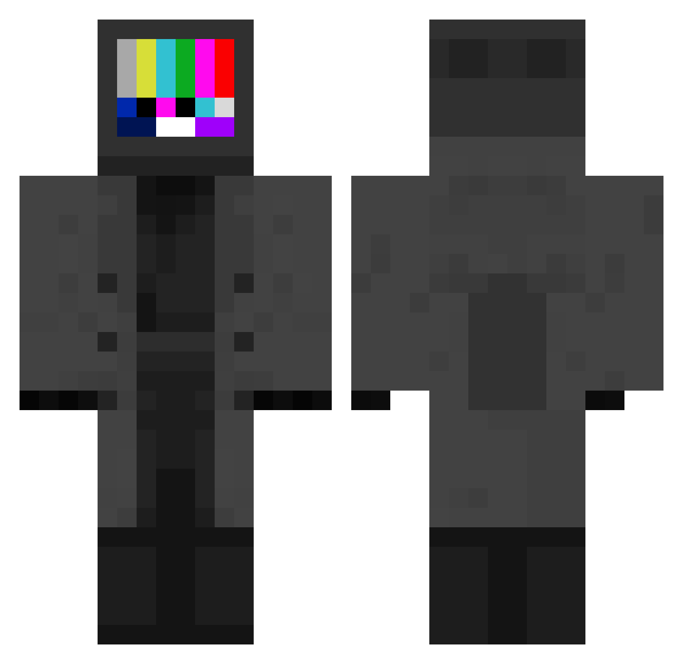 zy95 Minecraft skin, front and back view