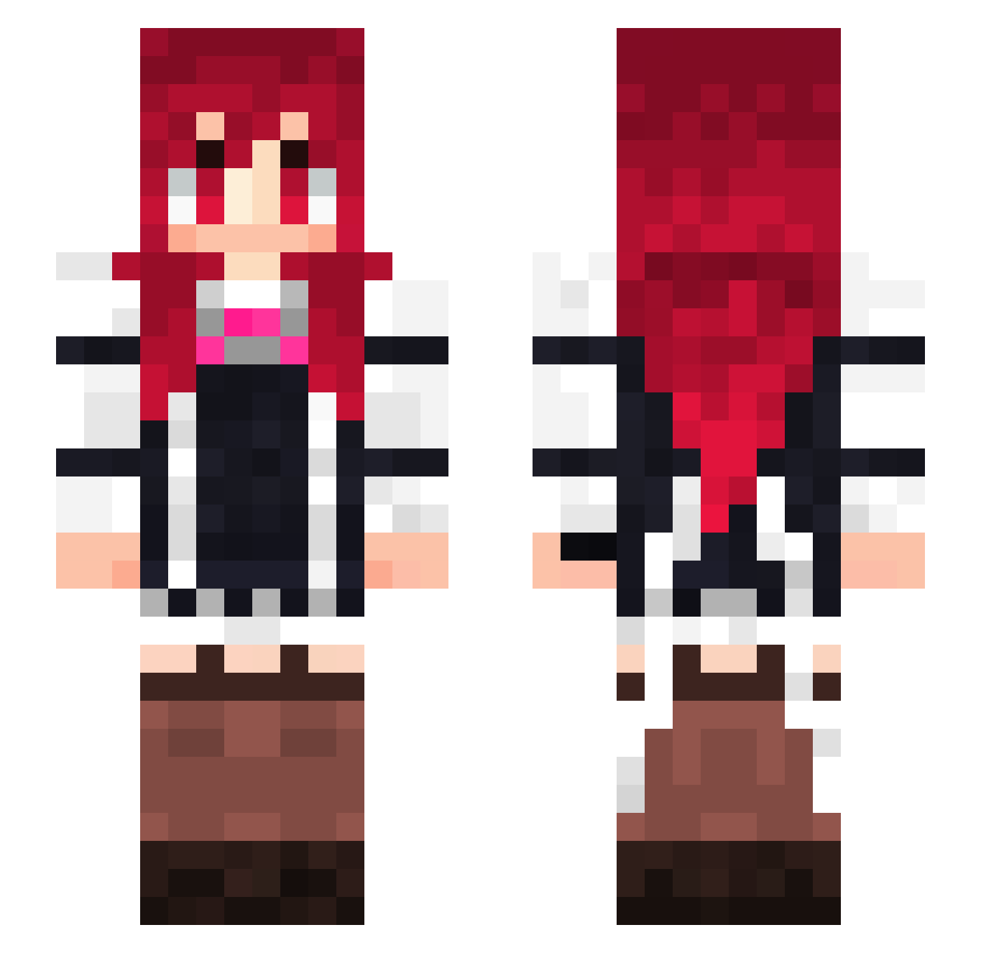 MisakiTakasaki Minecraft skin, front and back view