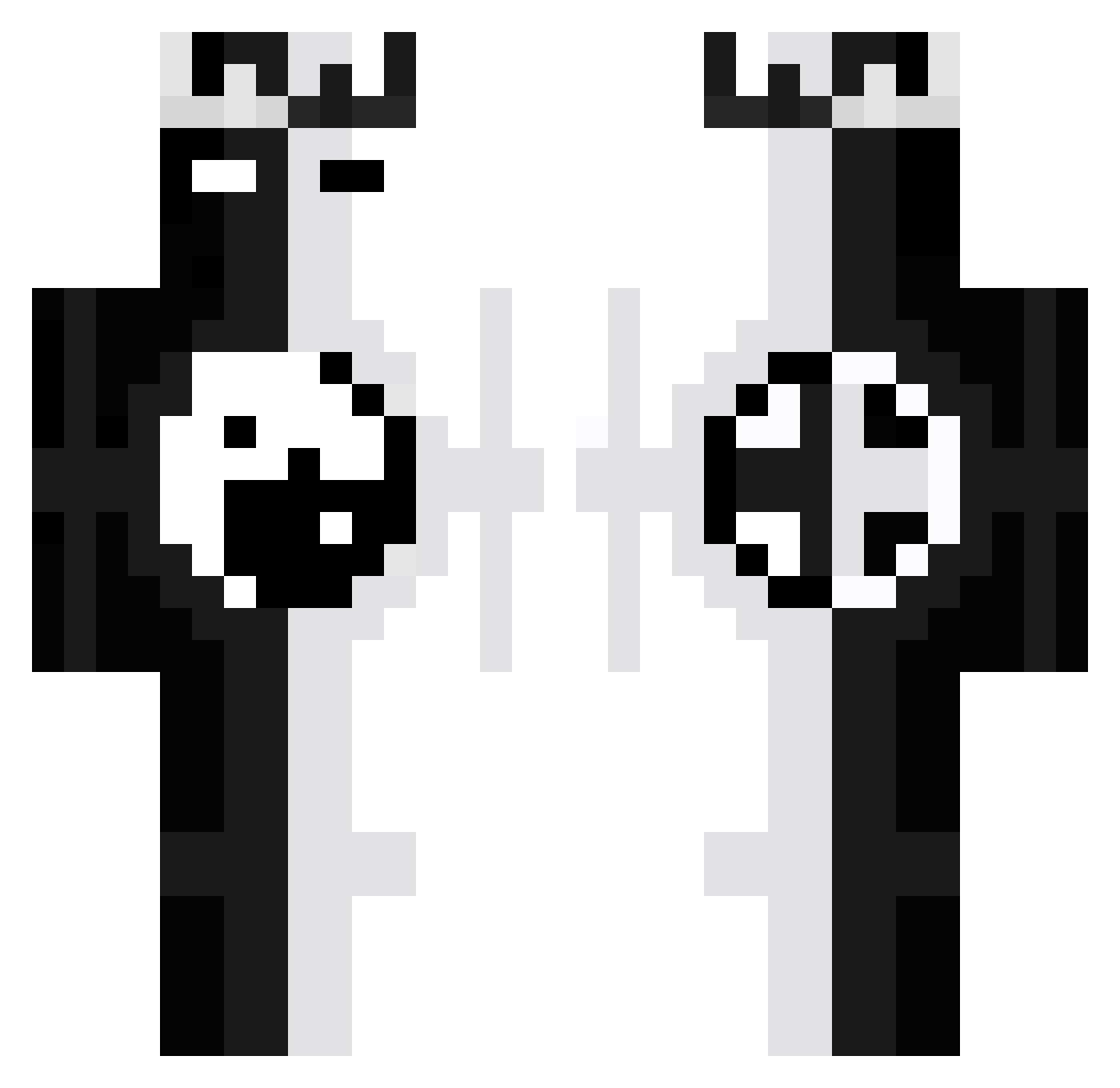 Identiteitloos Minecraft skin, front and back view