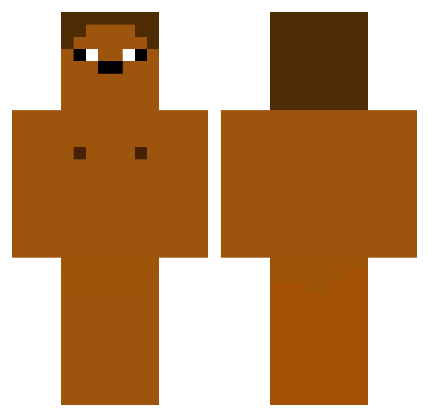 Moyino Minecraft skin, front and back view