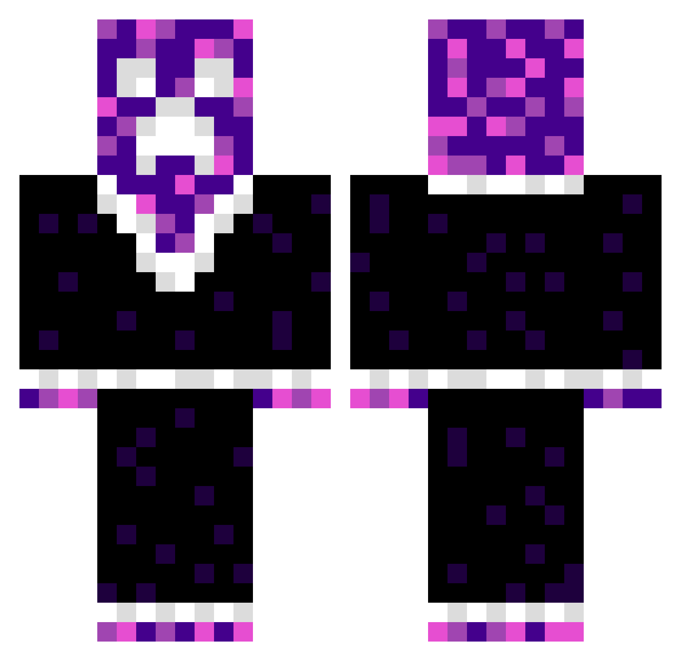 XHold Minecraft skin, front and back view