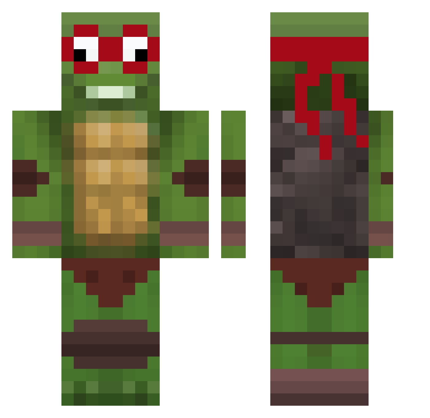 Arziboi Minecraft skin, front and back view