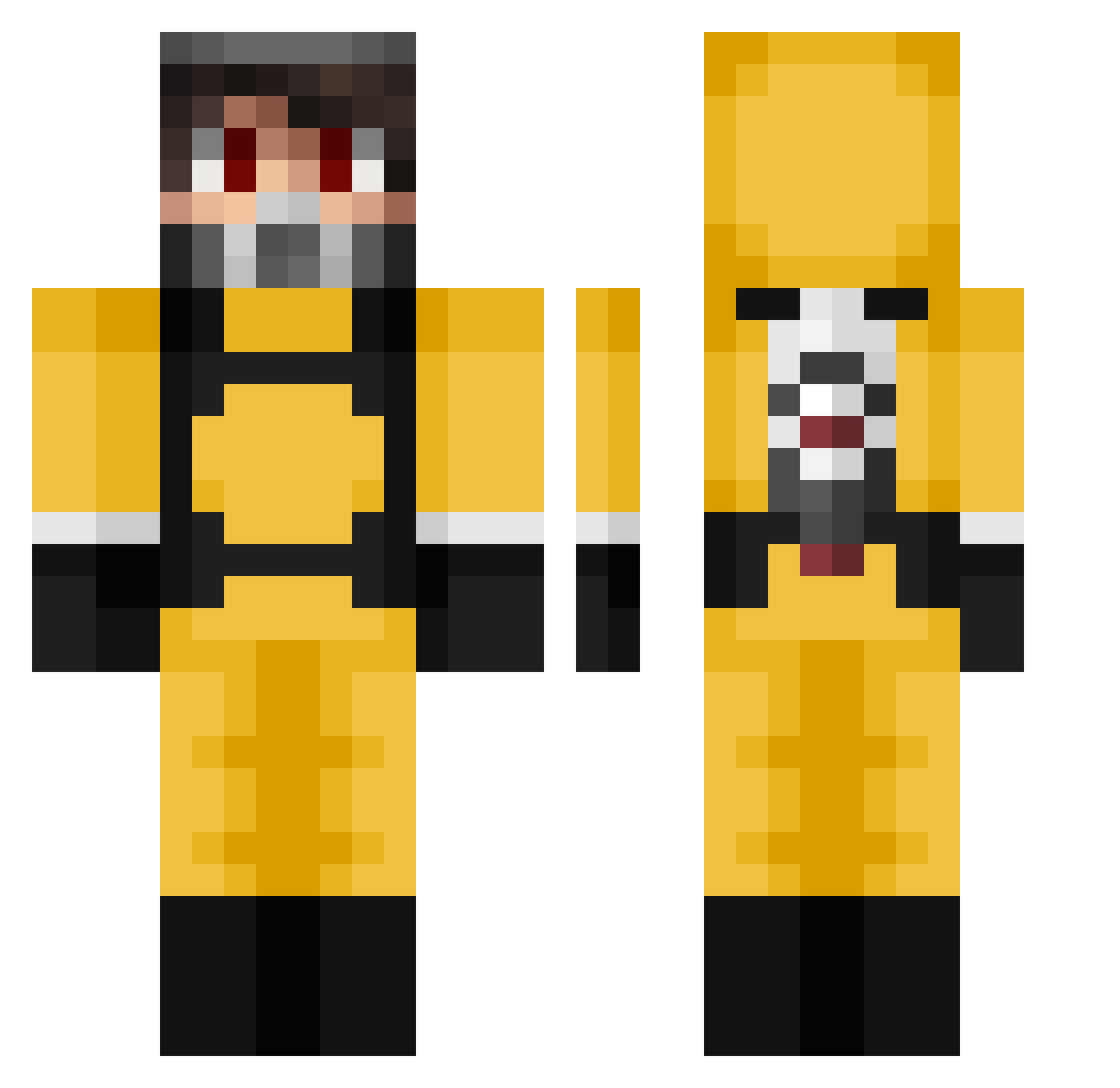 Markuss9 Minecraft skin, front and back view