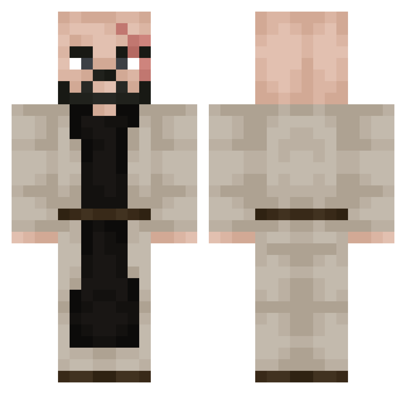 GhostTost Minecraft skin, front and back view