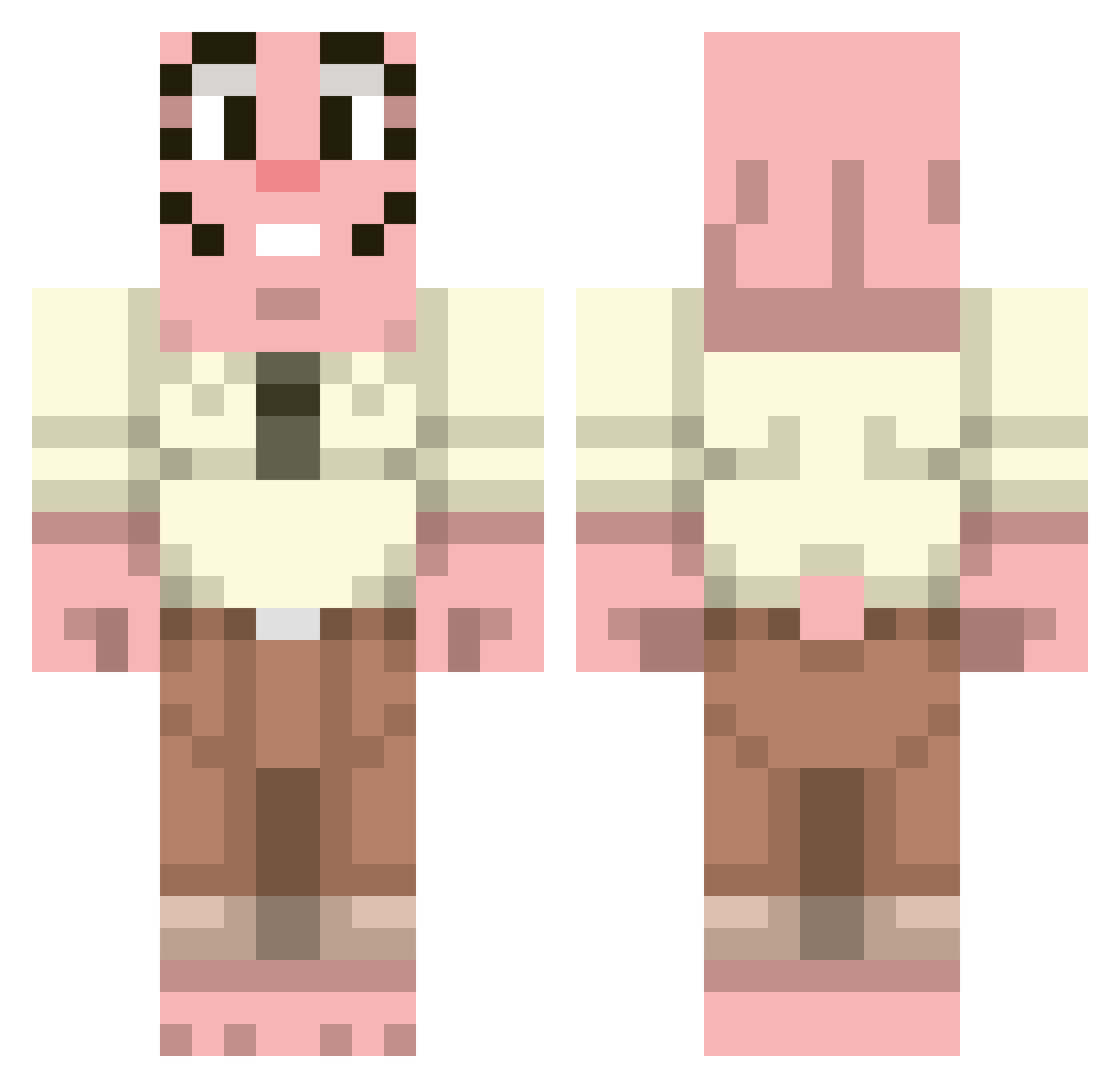 Venixxini Minecraft skin, front and back view