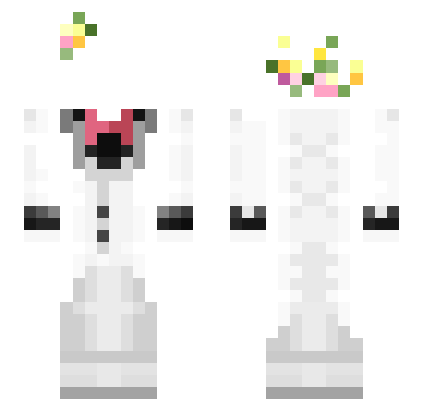 Yoki_Sad Minecraft skin, front and back view