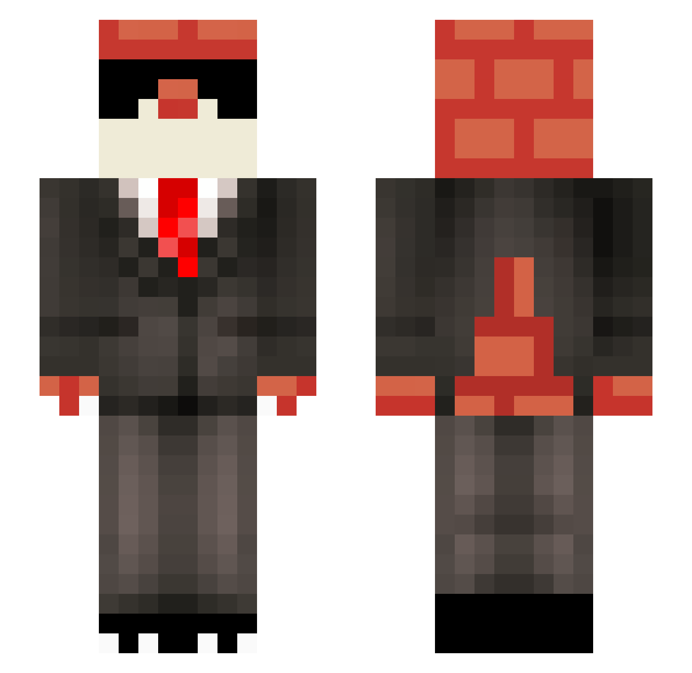 Luchixot Minecraft skin, front and back view