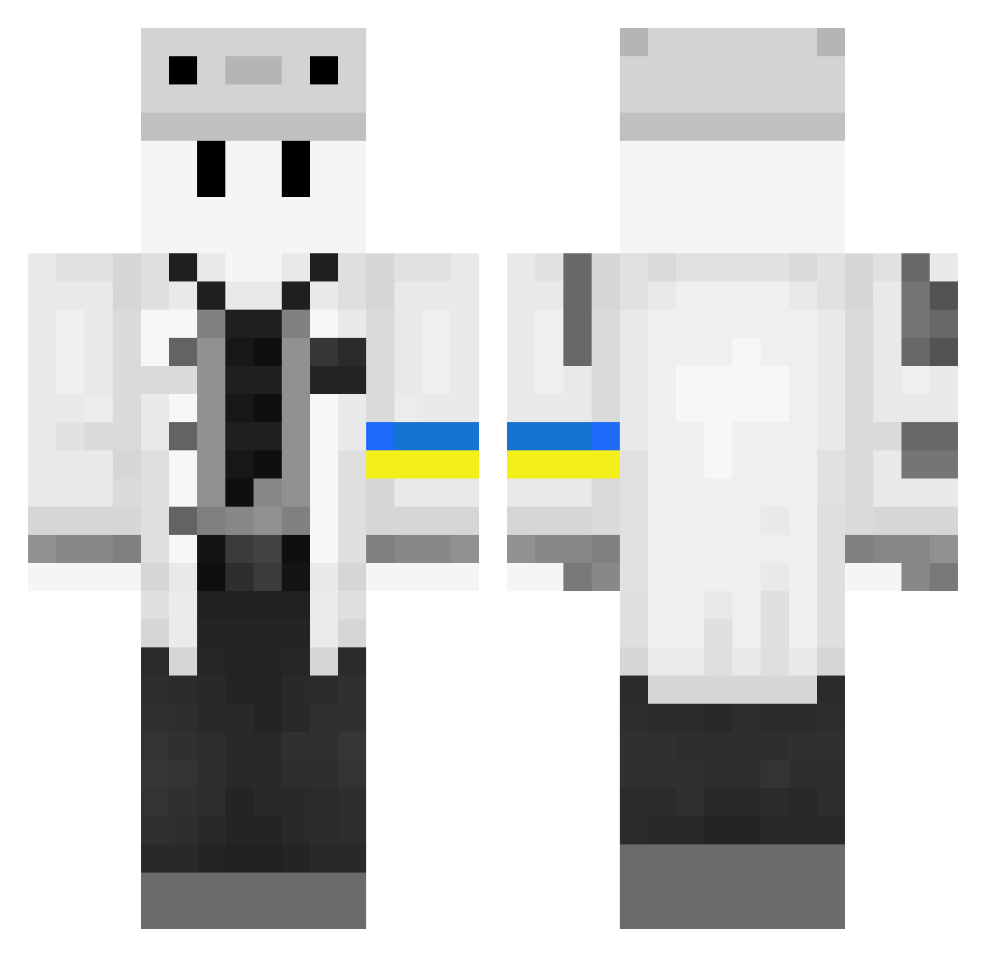 Venetrix0 Minecraft skin, front and back view