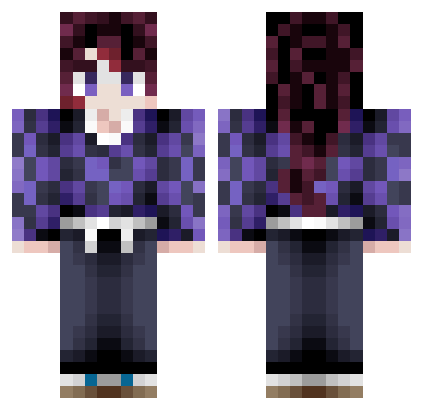 Lisanr12 Minecraft skin, front and back view