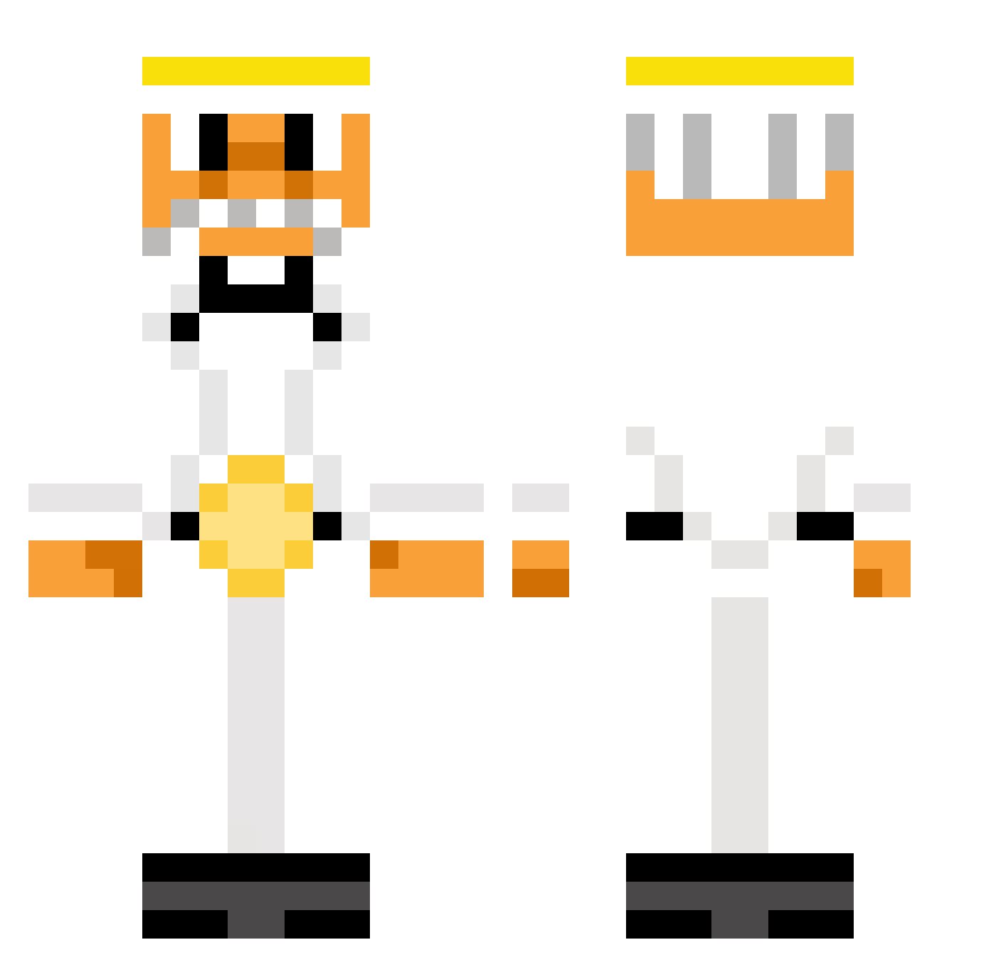 Flynngin Minecraft skin, front and back view