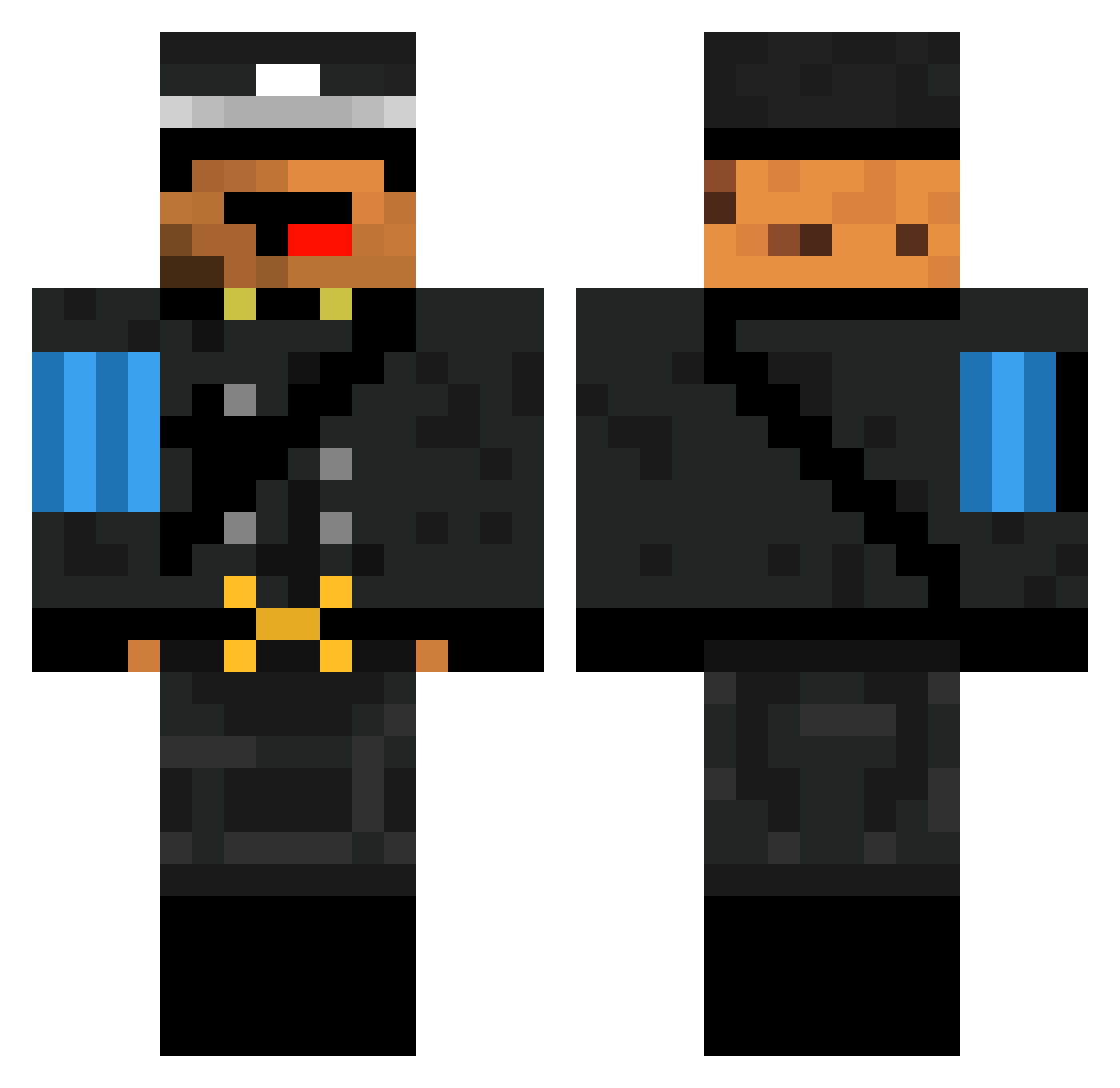 Norris998 Minecraft skin, front and back view