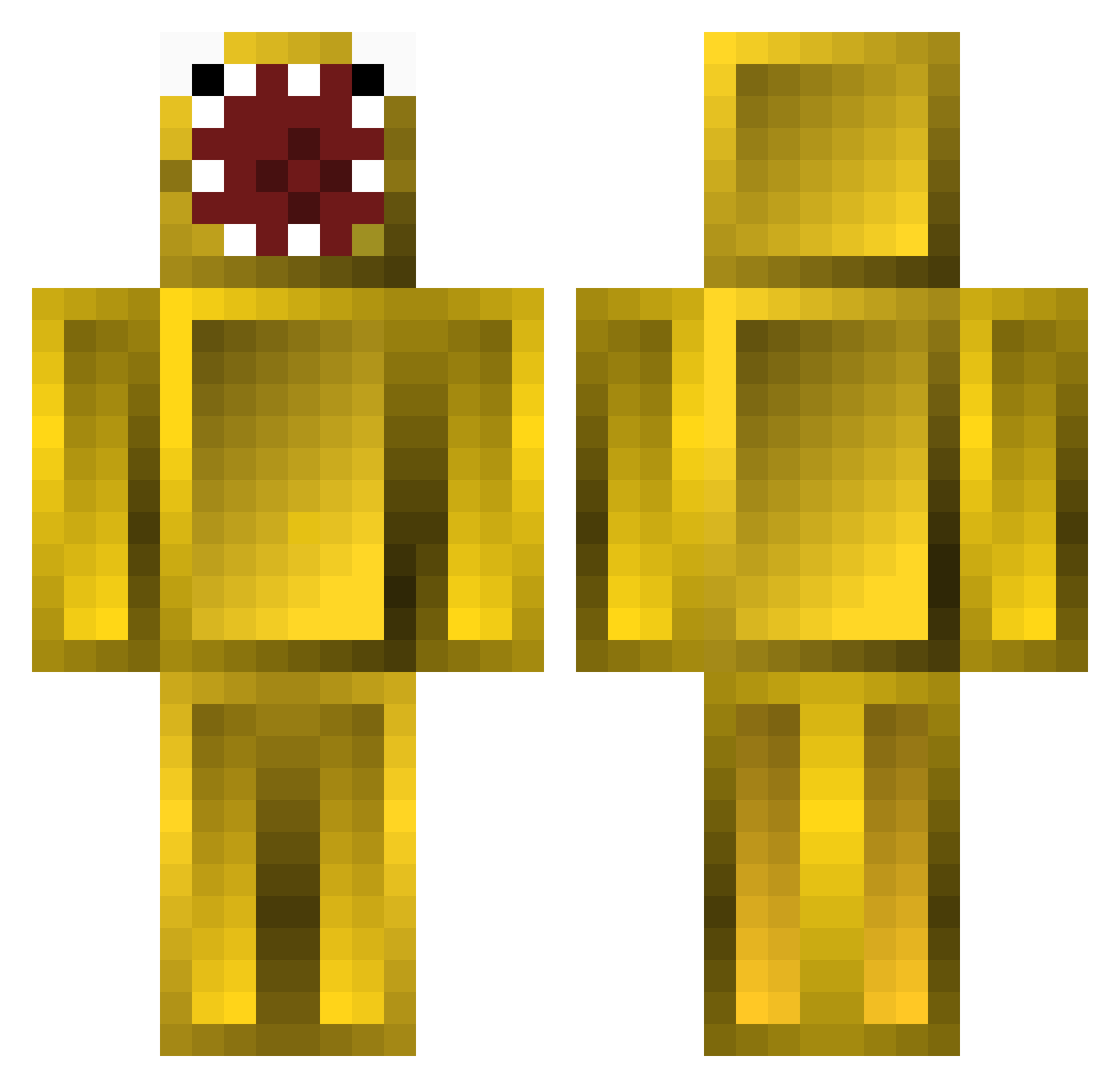 Missile Minecraft skin, front and back view