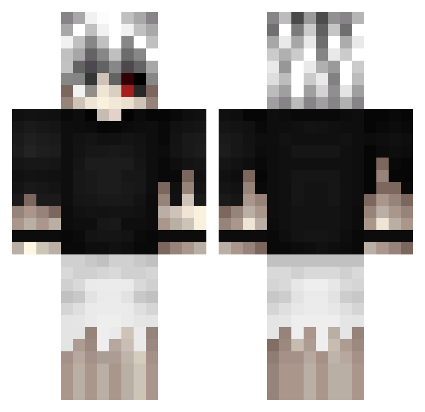 SilverHorchata Minecraft skin, front and back view