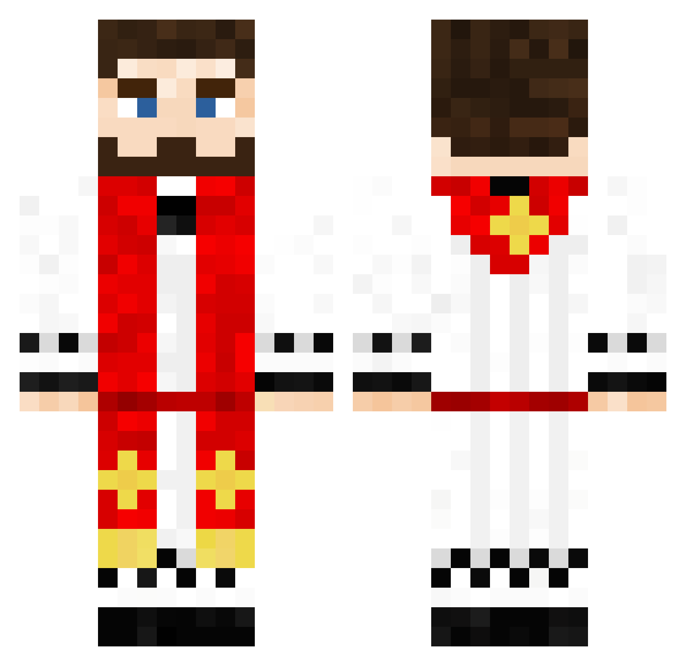 Pyrogue03 Minecraft skin, front and back view