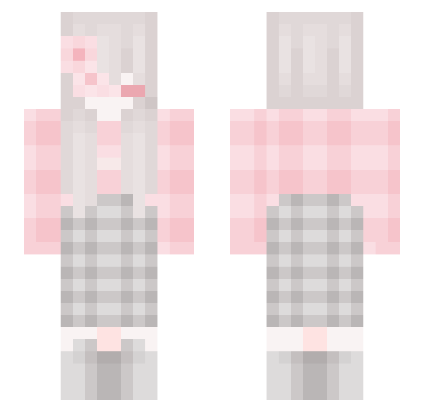 SakuraSanuwu Minecraft skin, front and back view