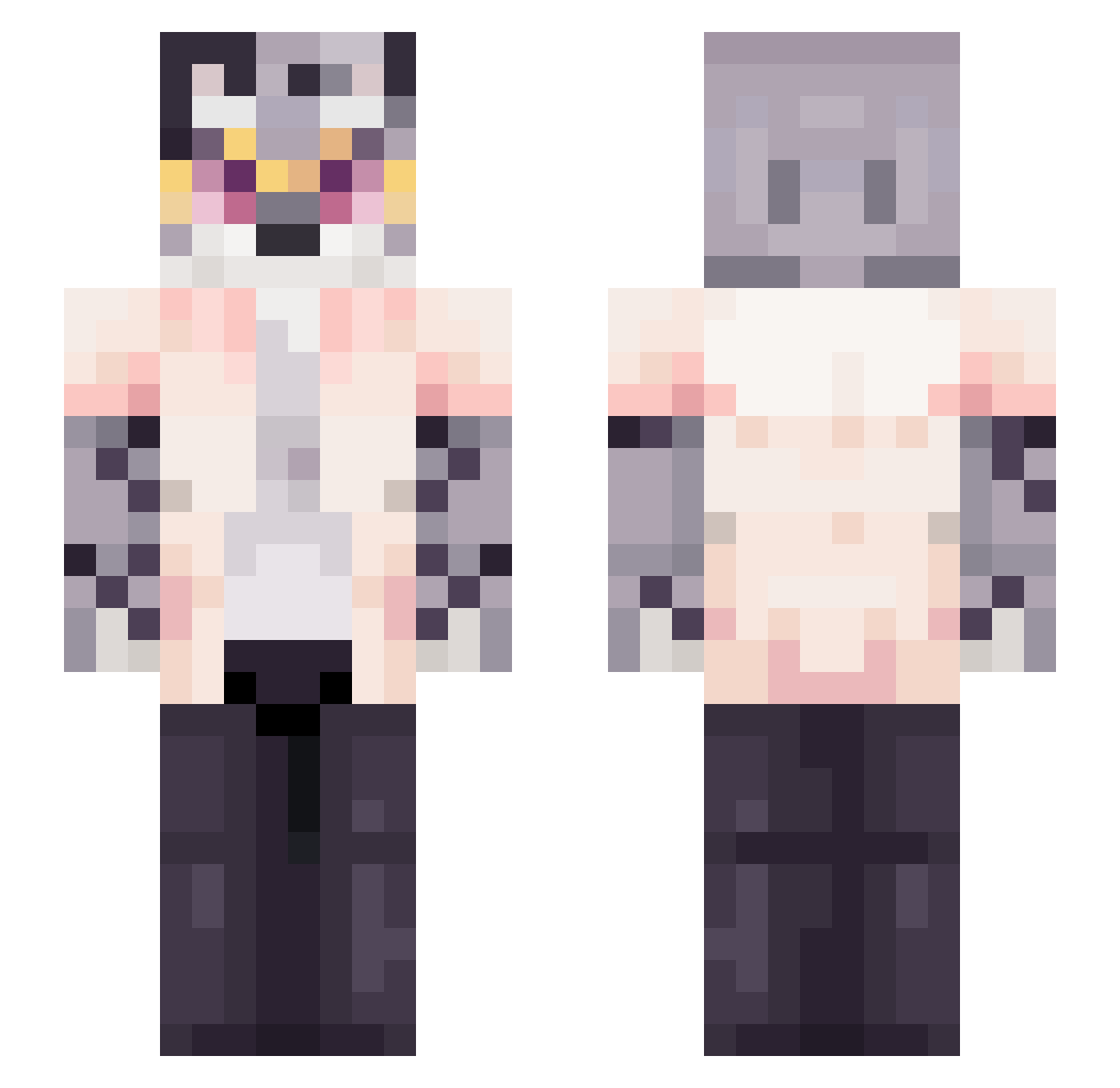 norbguini_ Minecraft skin, front and back view