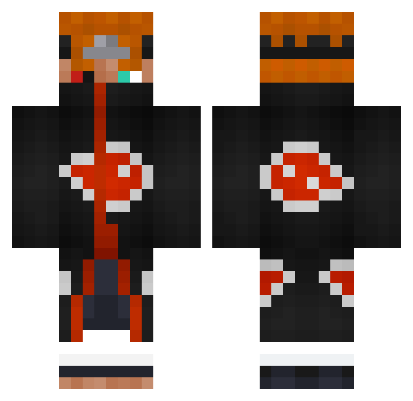 Airvenomz Minecraft skin, front and back view