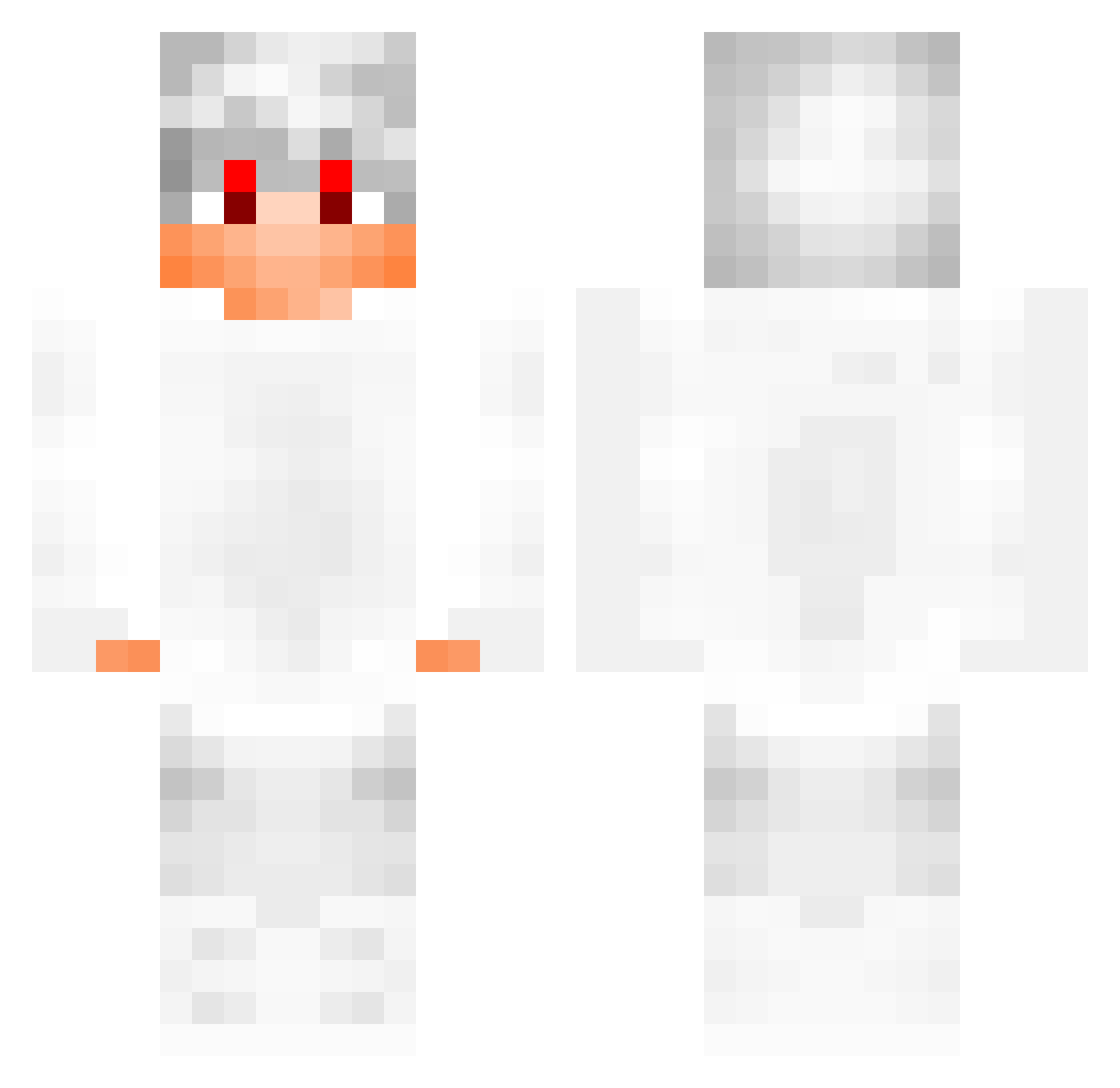 kamonee Minecraft skin, front and back view