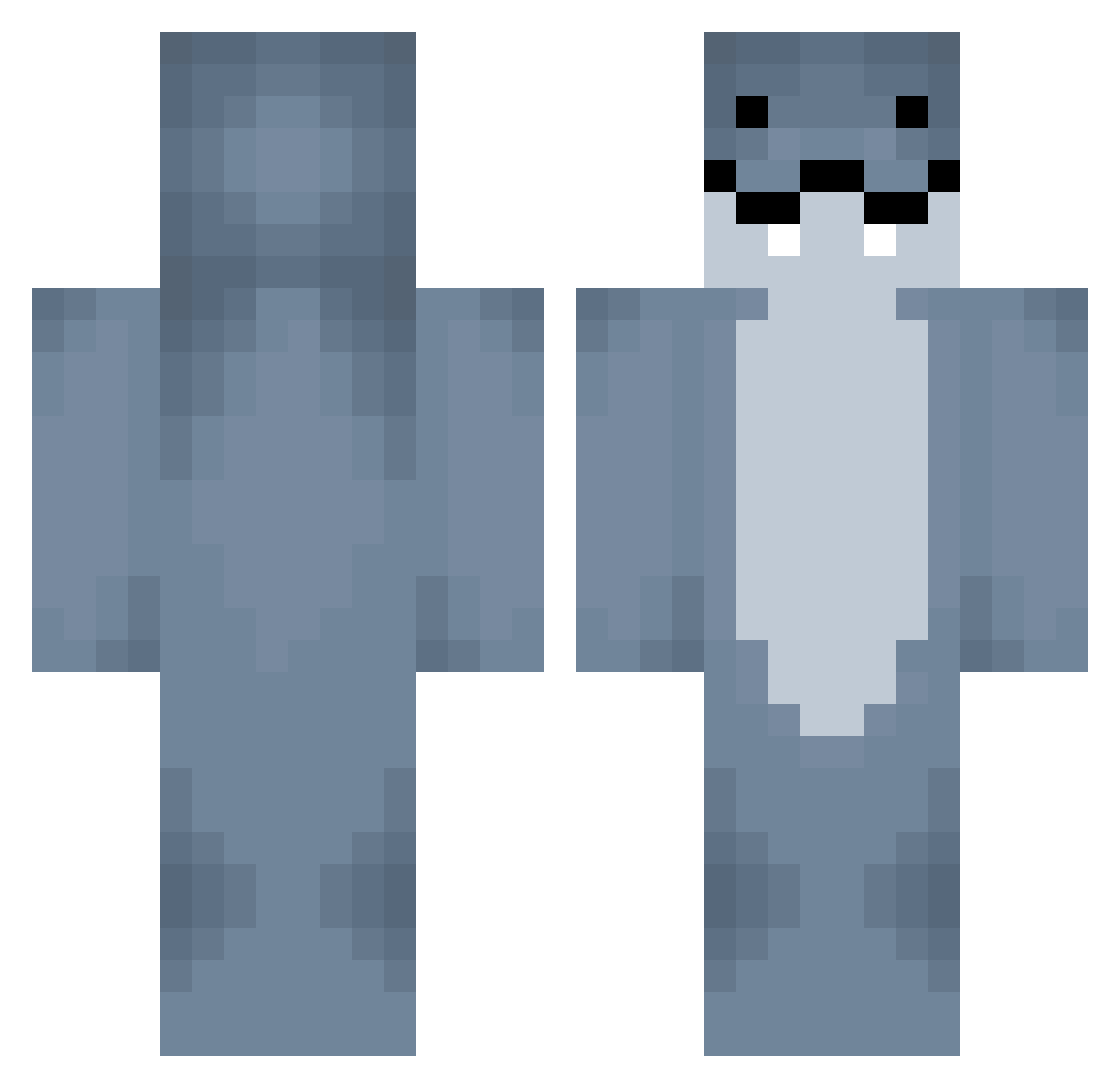 Lunareon Minecraft skin, front and back view