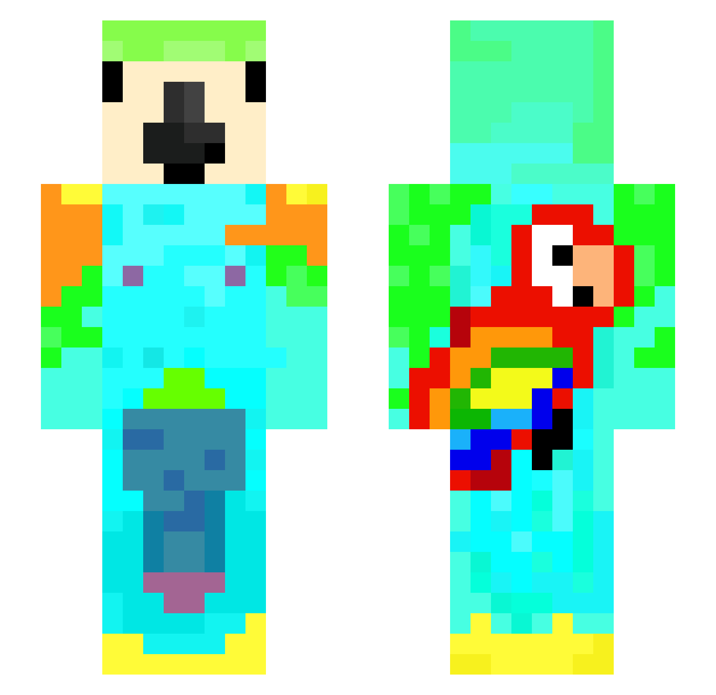 anonime1er Minecraft skin, front and back view