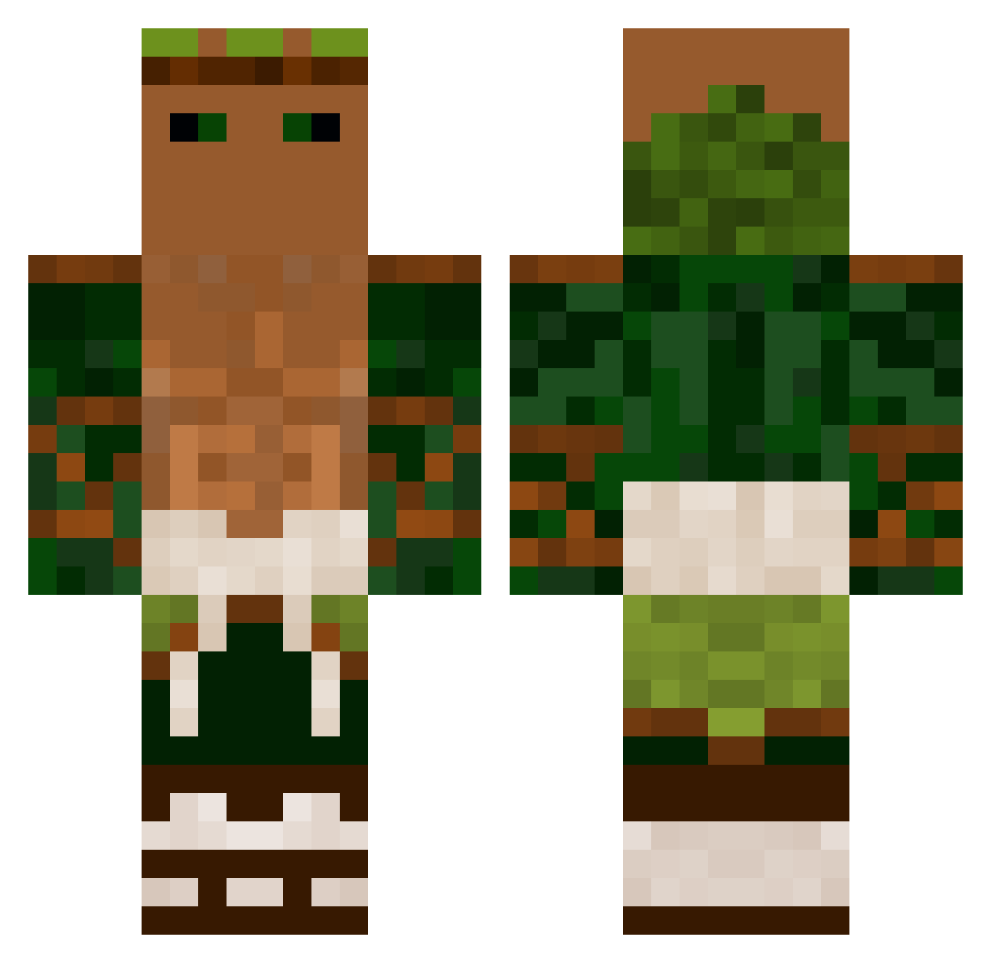 Branditol12 Minecraft skin, front and back view