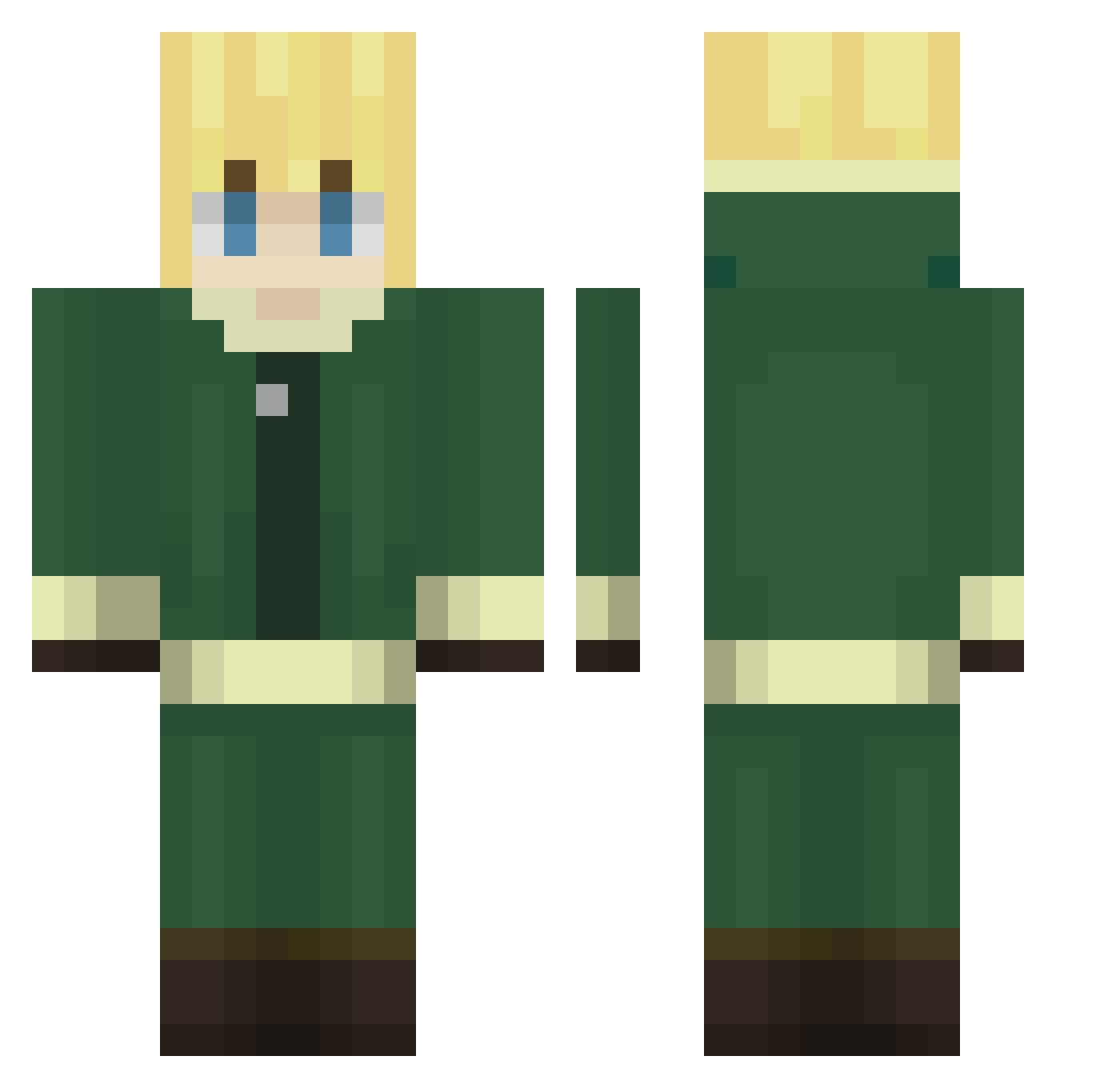 greg444444444 Minecraft skin, front and back view