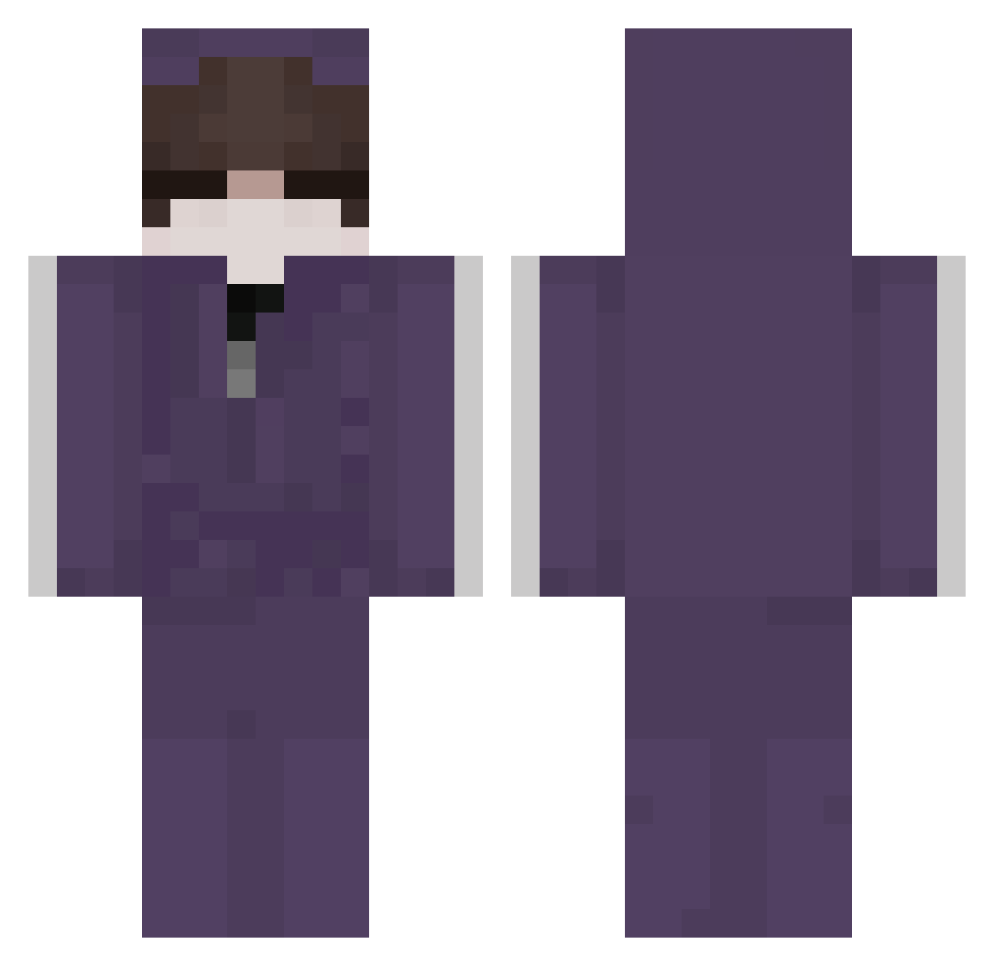 MeOwZRO Minecraft skin, front and back view