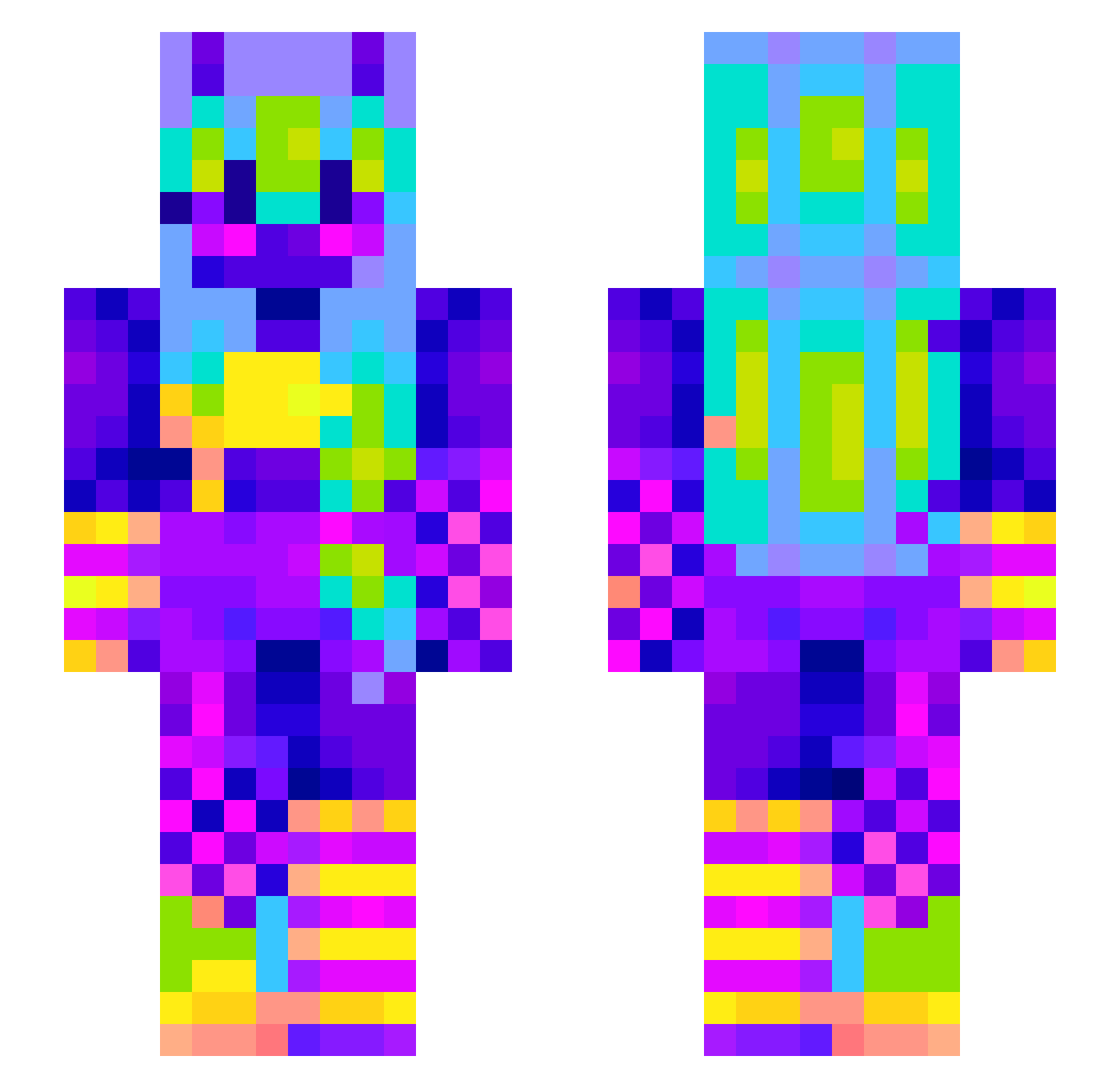 AvvuK3 Minecraft skin, front and back view