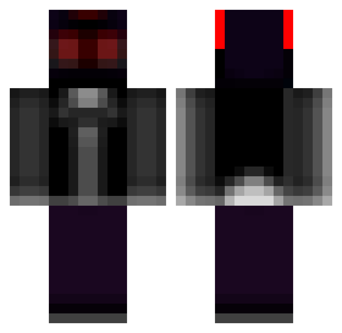 Inhibition Minecraft skin, front and back view