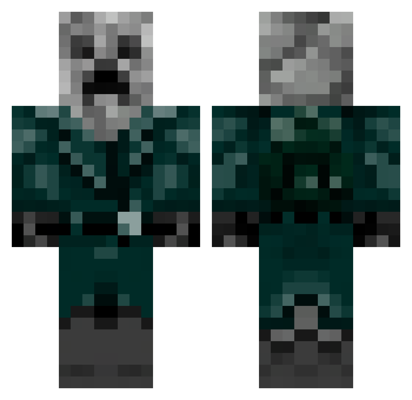 Zumrax Minecraft skin, front and back view