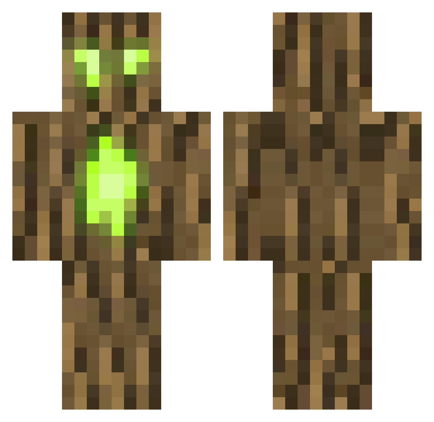 oStiq Minecraft skin, front and back view