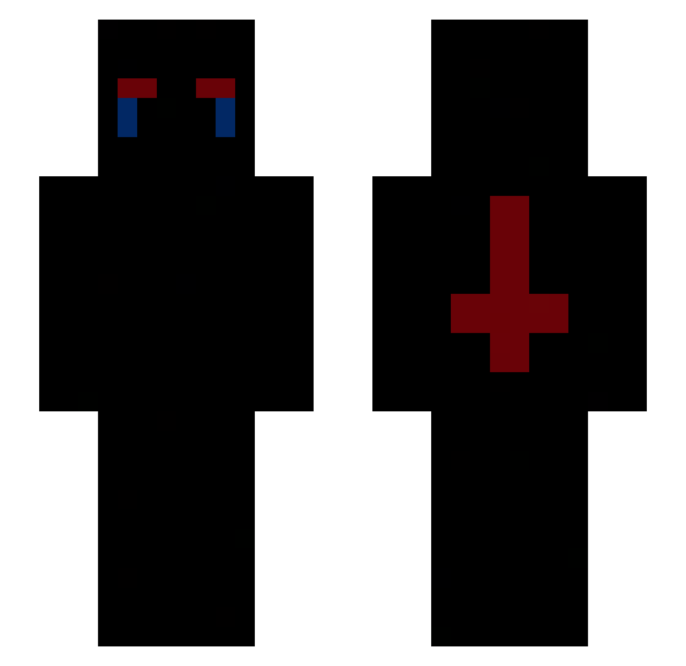 gore_tv Minecraft skin, front and back view