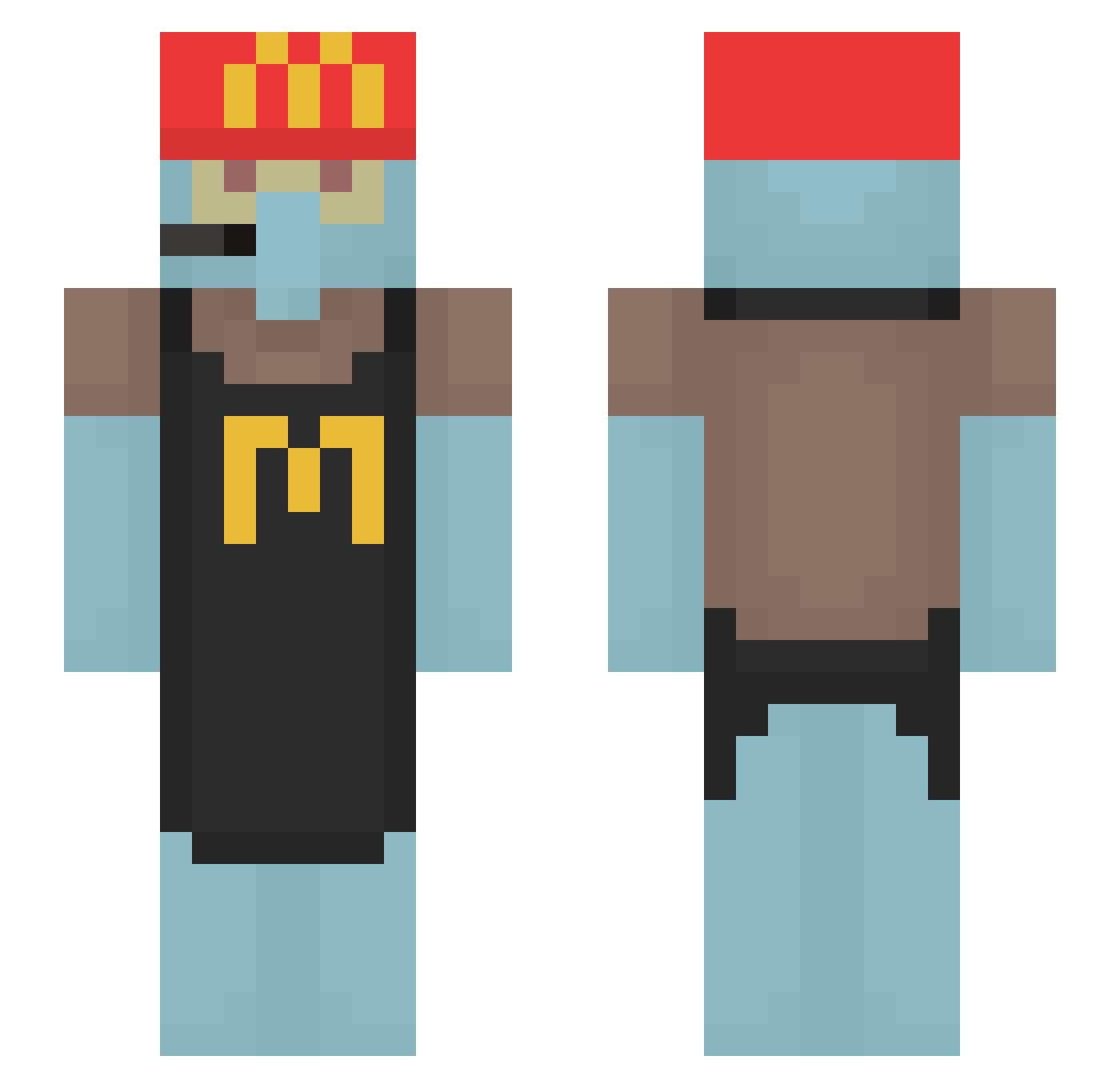 DanielTheFreak Minecraft skin, front and back view
