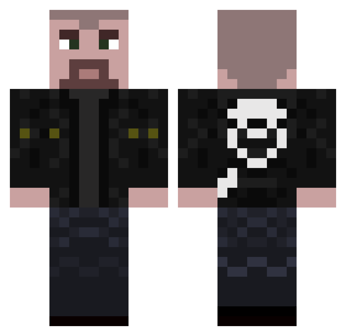 CearBum Minecraft skin, front and back view