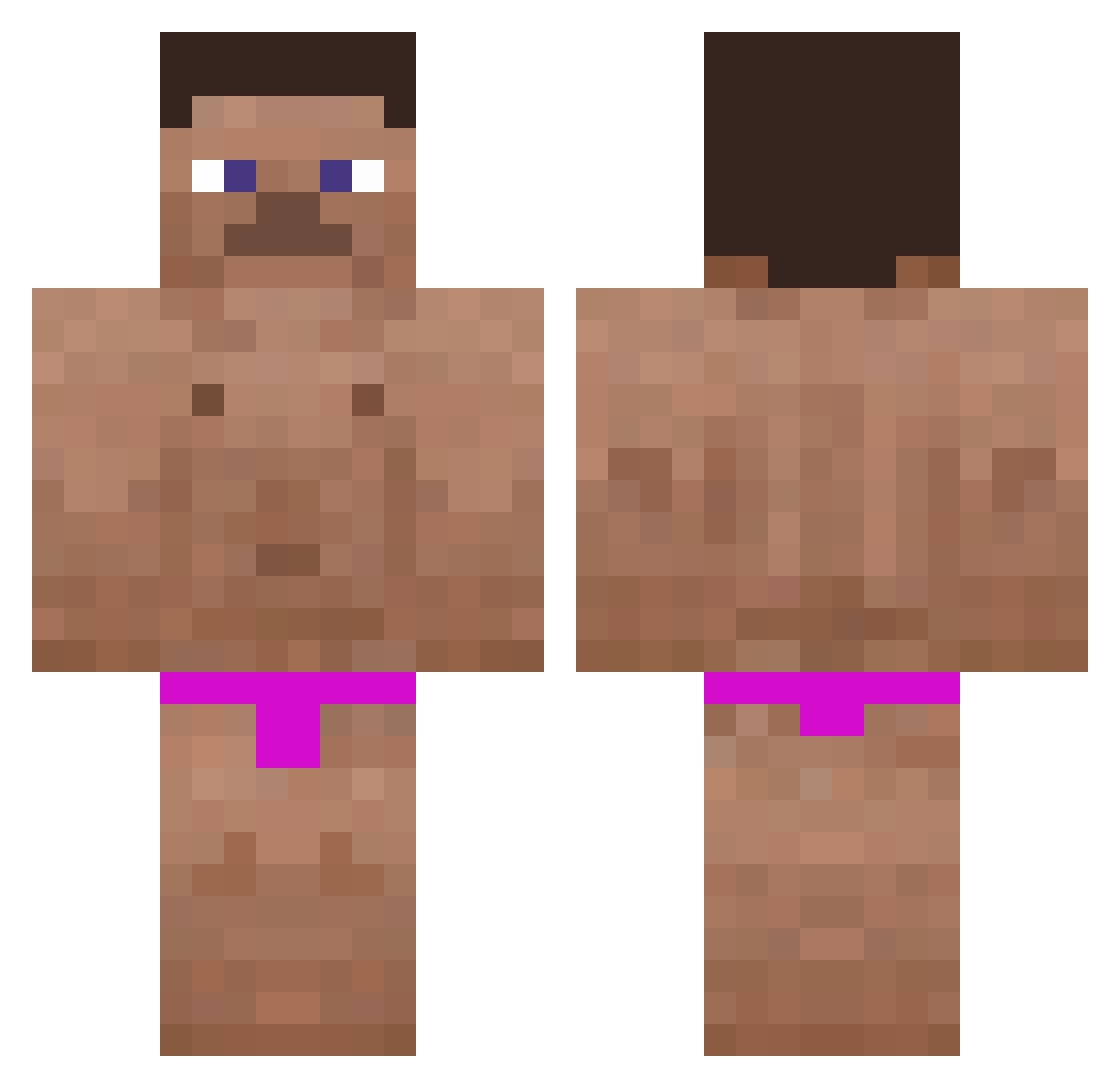 Meedina Minecraft skin, front and back view