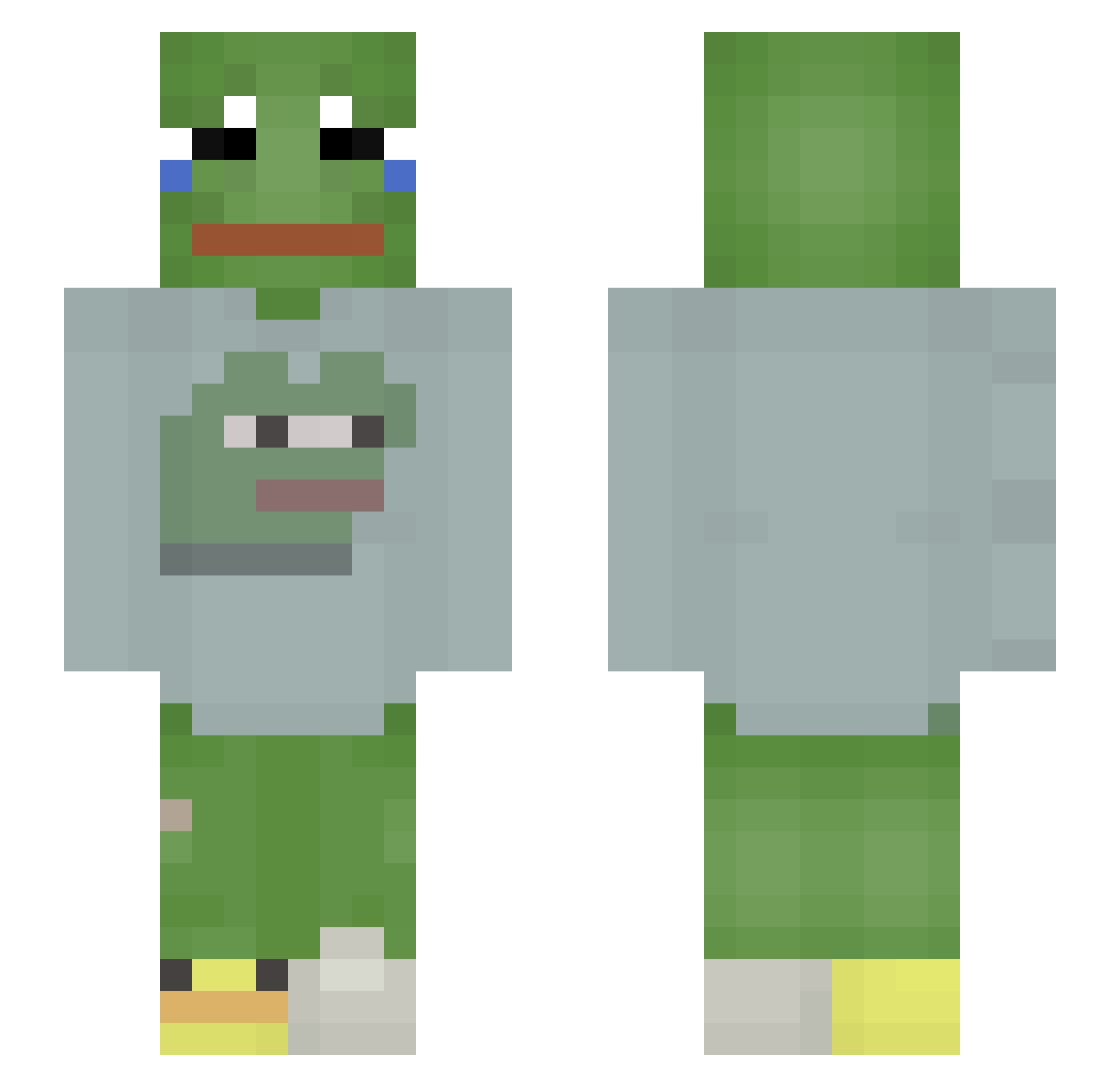 Vaarusia Minecraft skin, front and back view