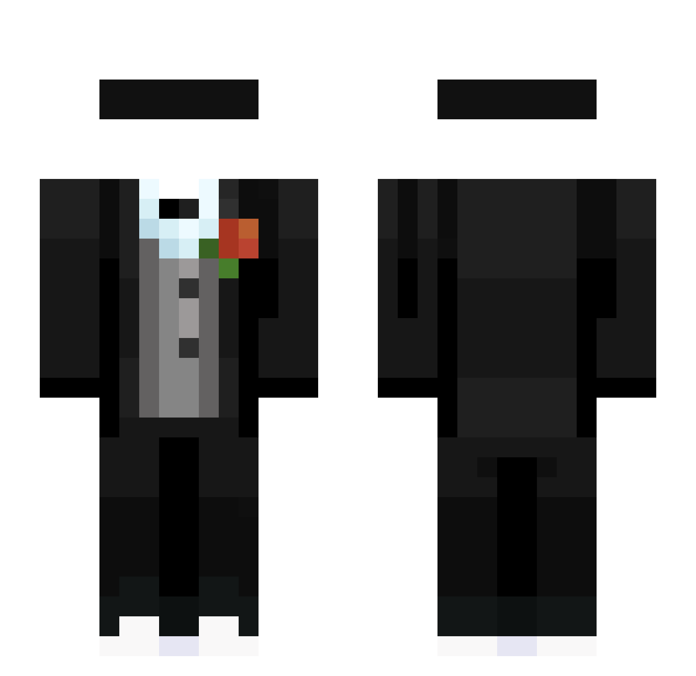 SlasherF3 Minecraft skin, front and back view