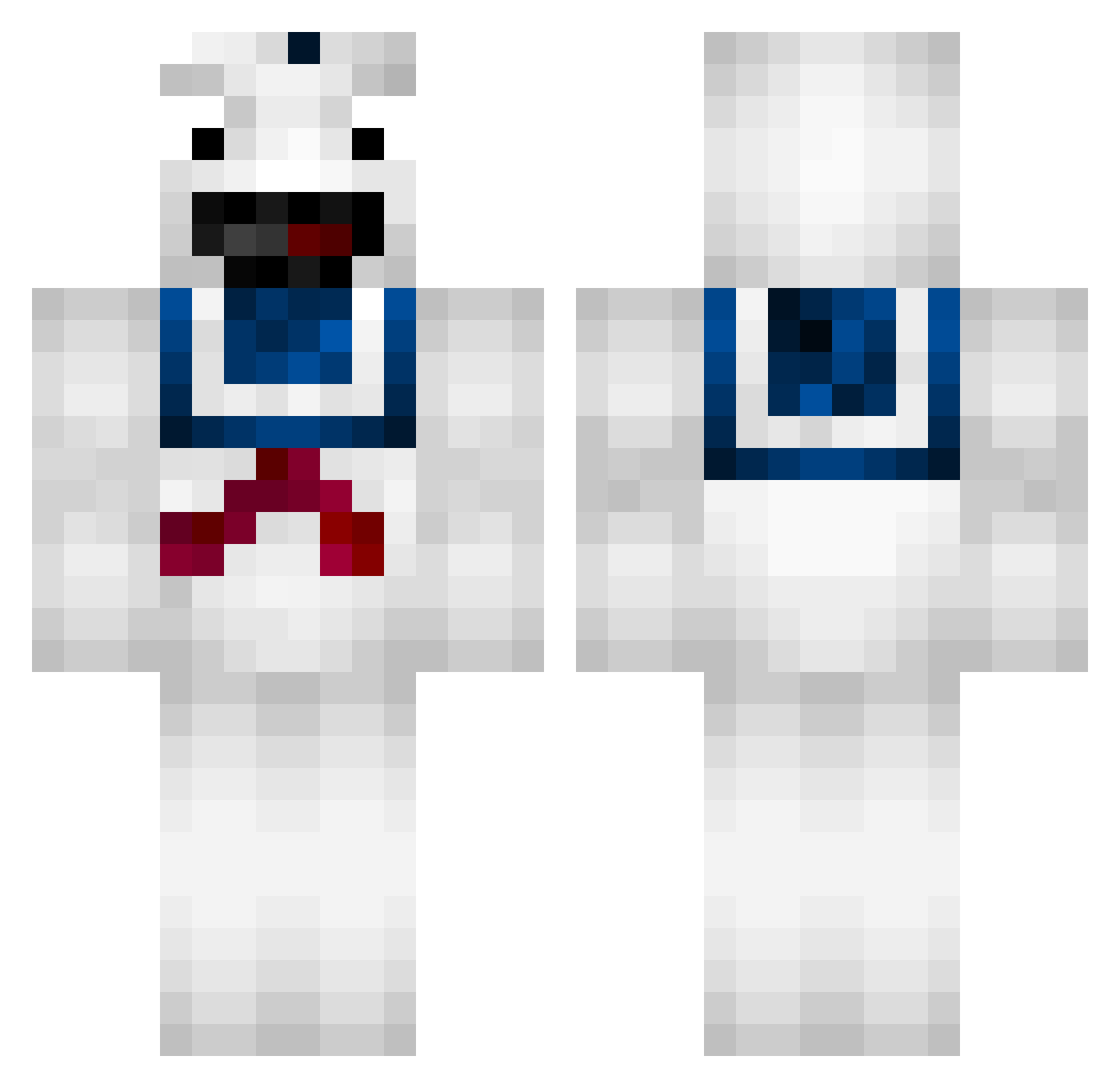 Ghostwrite Minecraft skin, front and back view