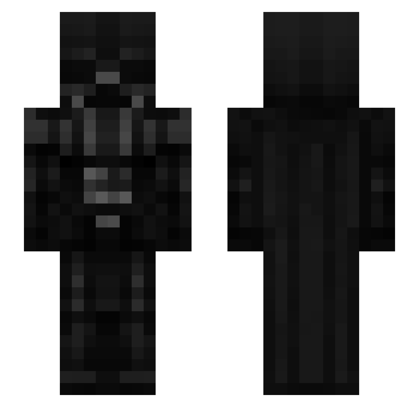 Neberix Minecraft skin, front and back view