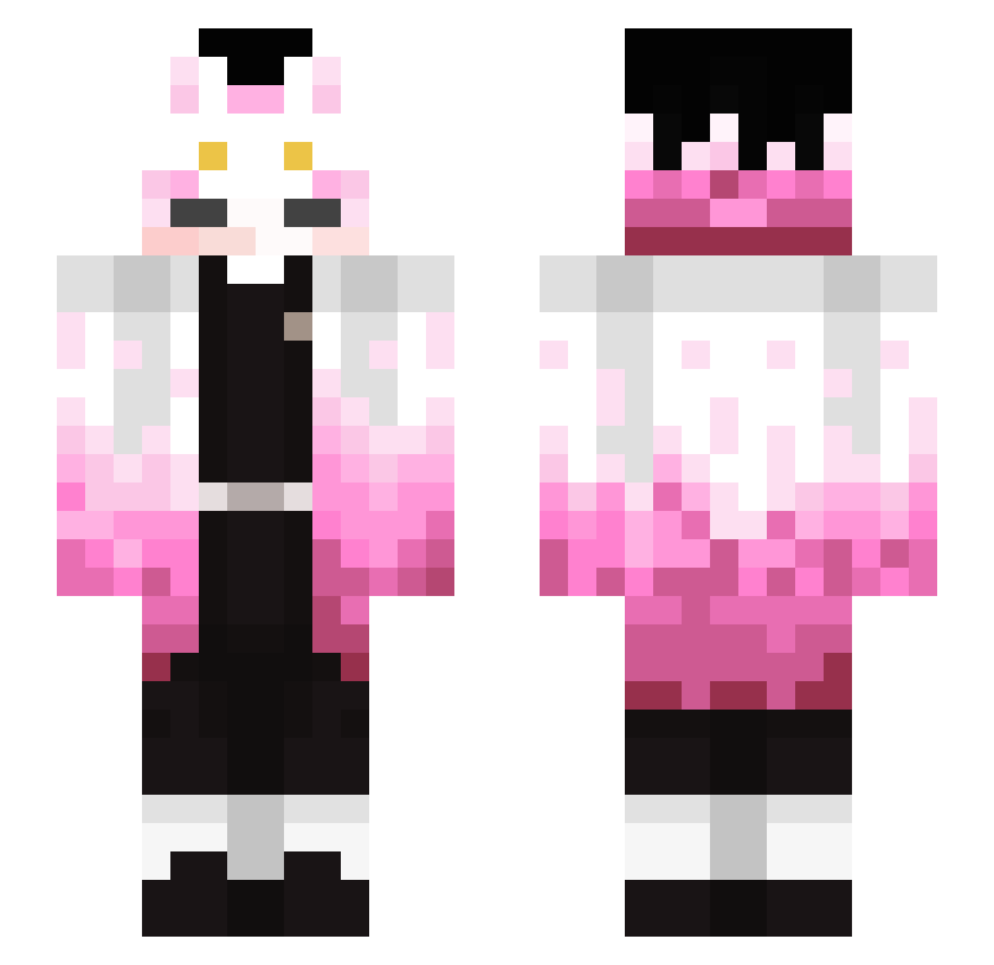 FrostyGod Minecraft skin, front and back view