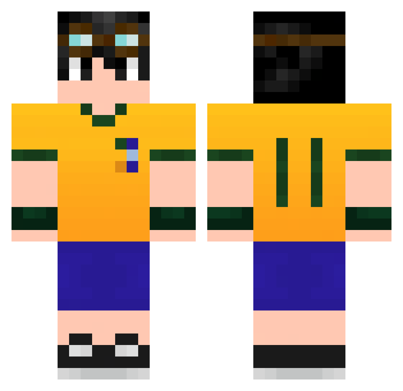 STGMEMBERITZ Minecraft skin, front and back view