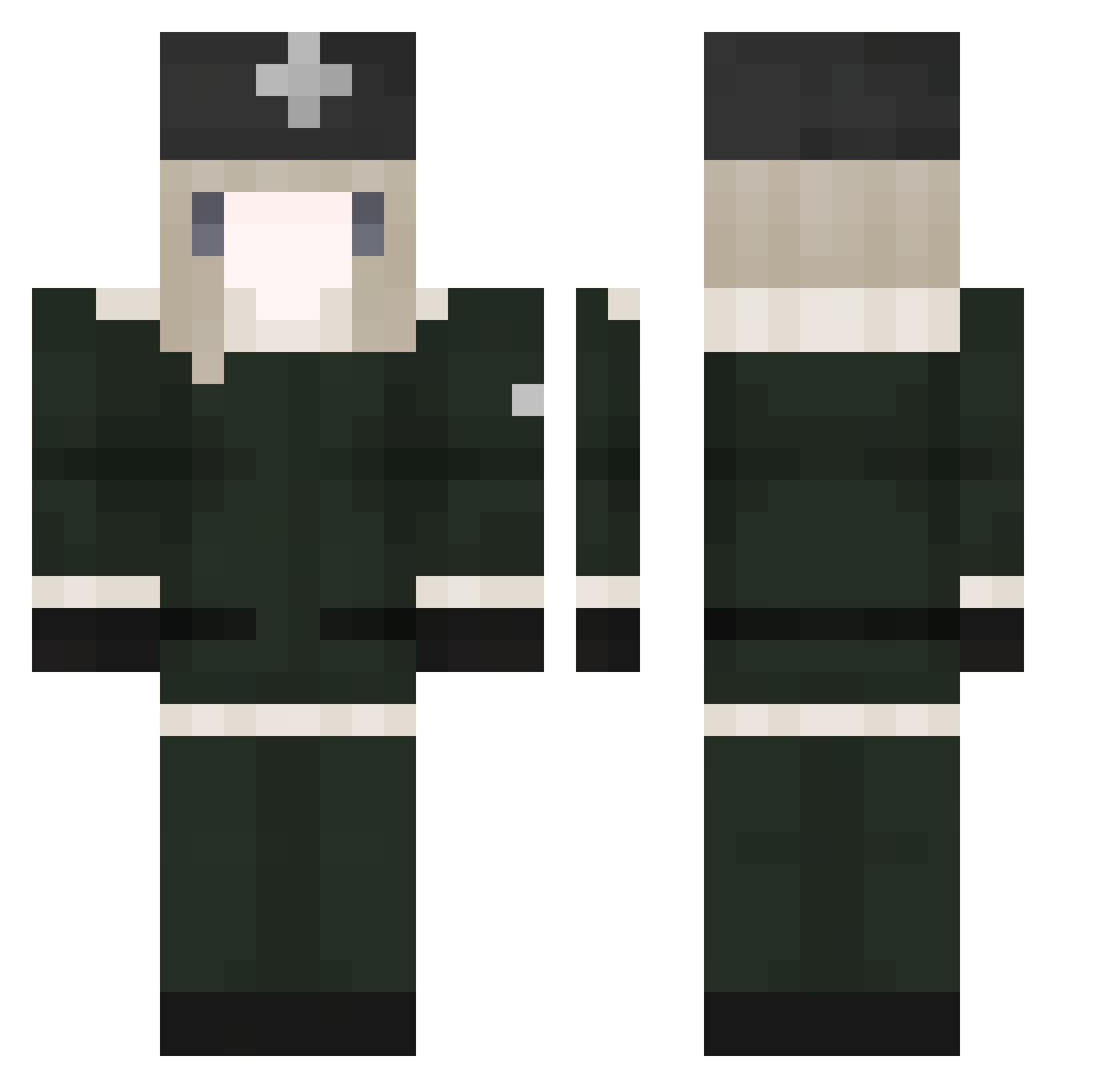 CoeurDePoulpe Minecraft skin, front and back view