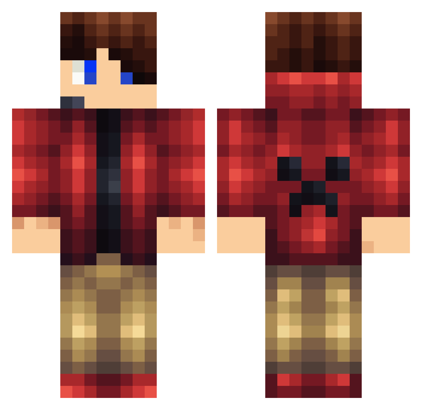 Patamon87 Minecraft skin, front and back view