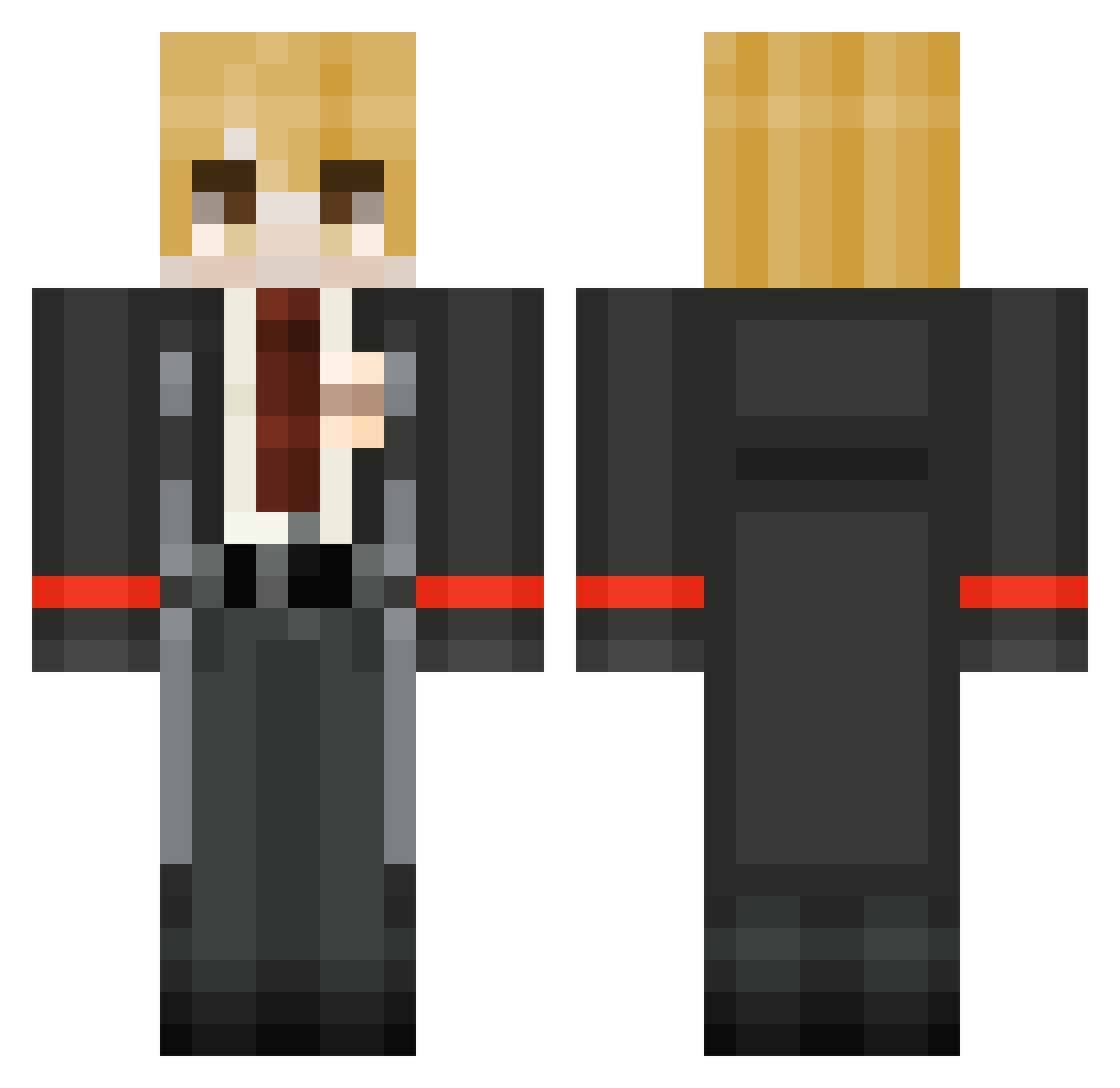 SuperReflective Minecraft skin, front and back view